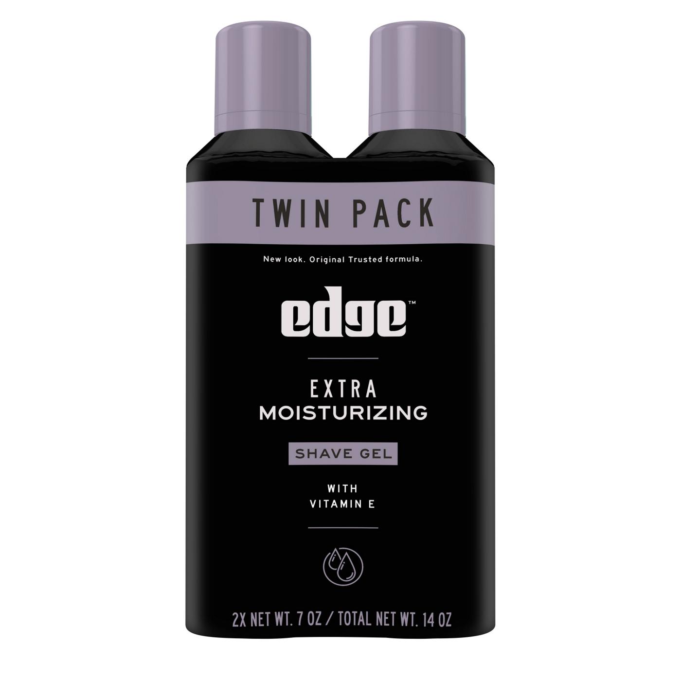 Edge Extra Moisturizing Shave Gel With Vitamin E, Twin Pack; image 1 of 9