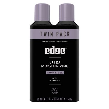 Edge Extra Moisturizing Shave Gel With Vitamin E, Twin Pack, 14 oz