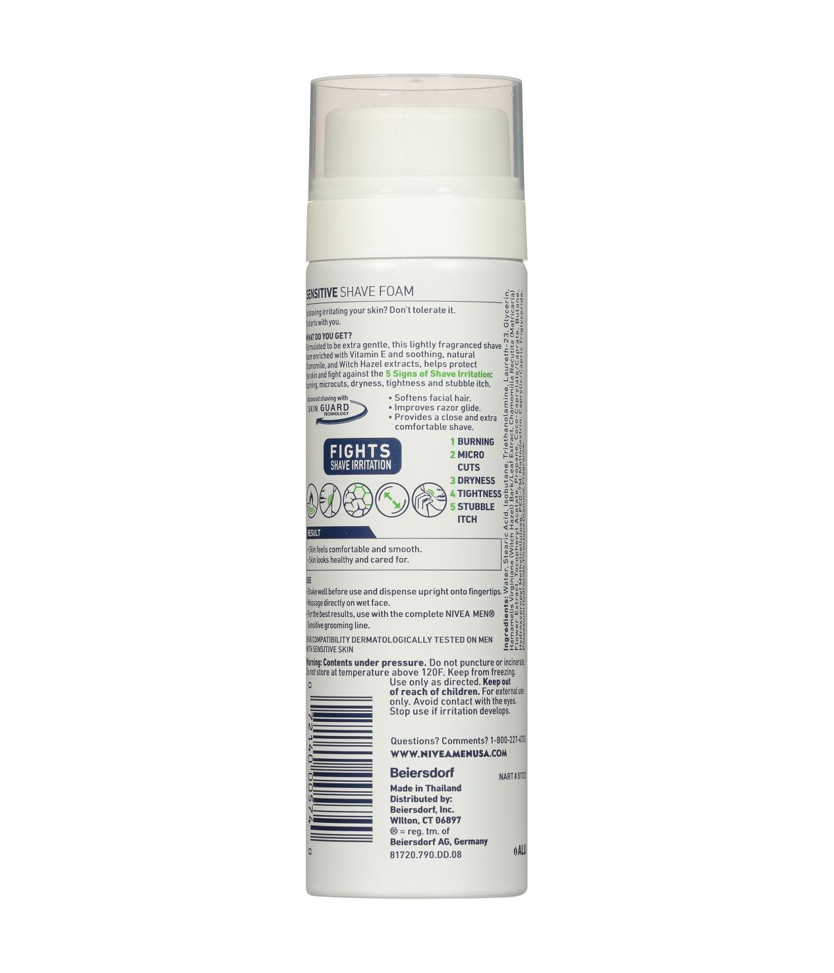 NIVEA Men Sensitive Shaving Foam 7 oz. Aerosol Can; image 3 of 3