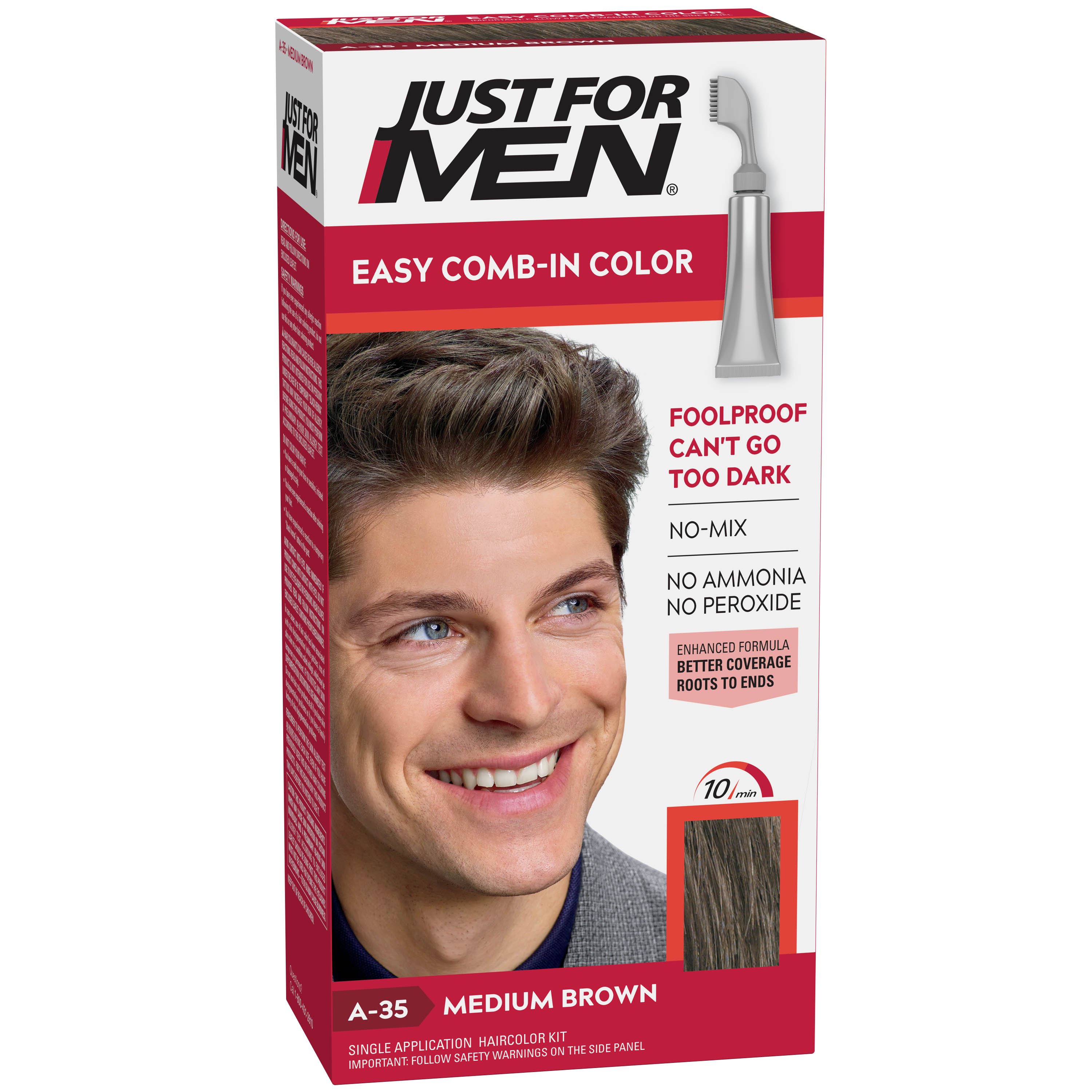 Just For Men Comb In Haircolor Medium Brown A-35 - Shop Hair Color At H-E-B