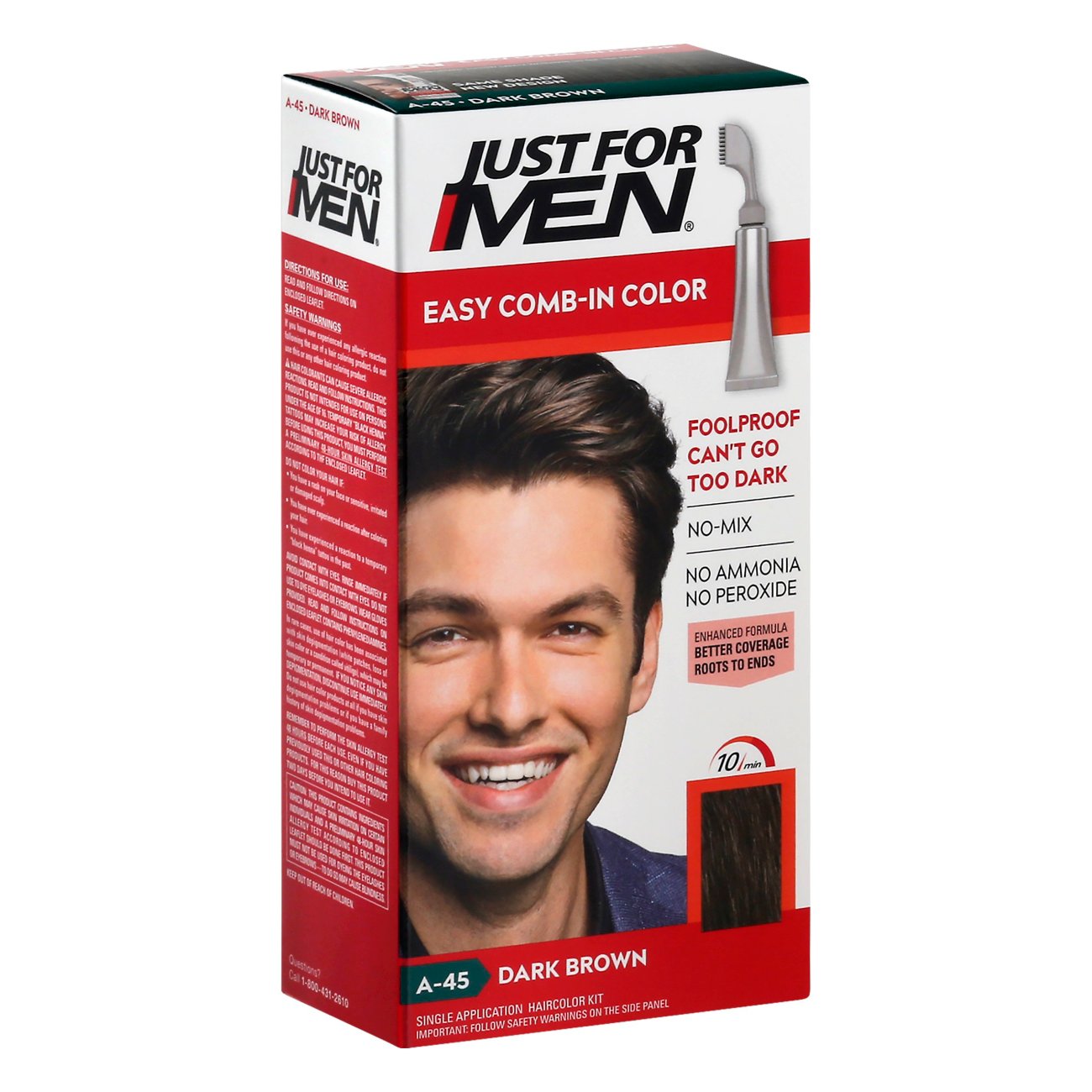 Just For Men Comb In Haircolor Dark Brown A-45 - Shop Hair Care at H-E-B