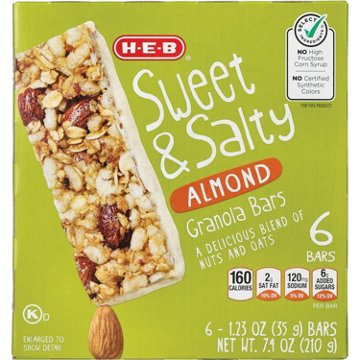 H-E-B Sweet & Salty Almond Granola Bars, 6 ct