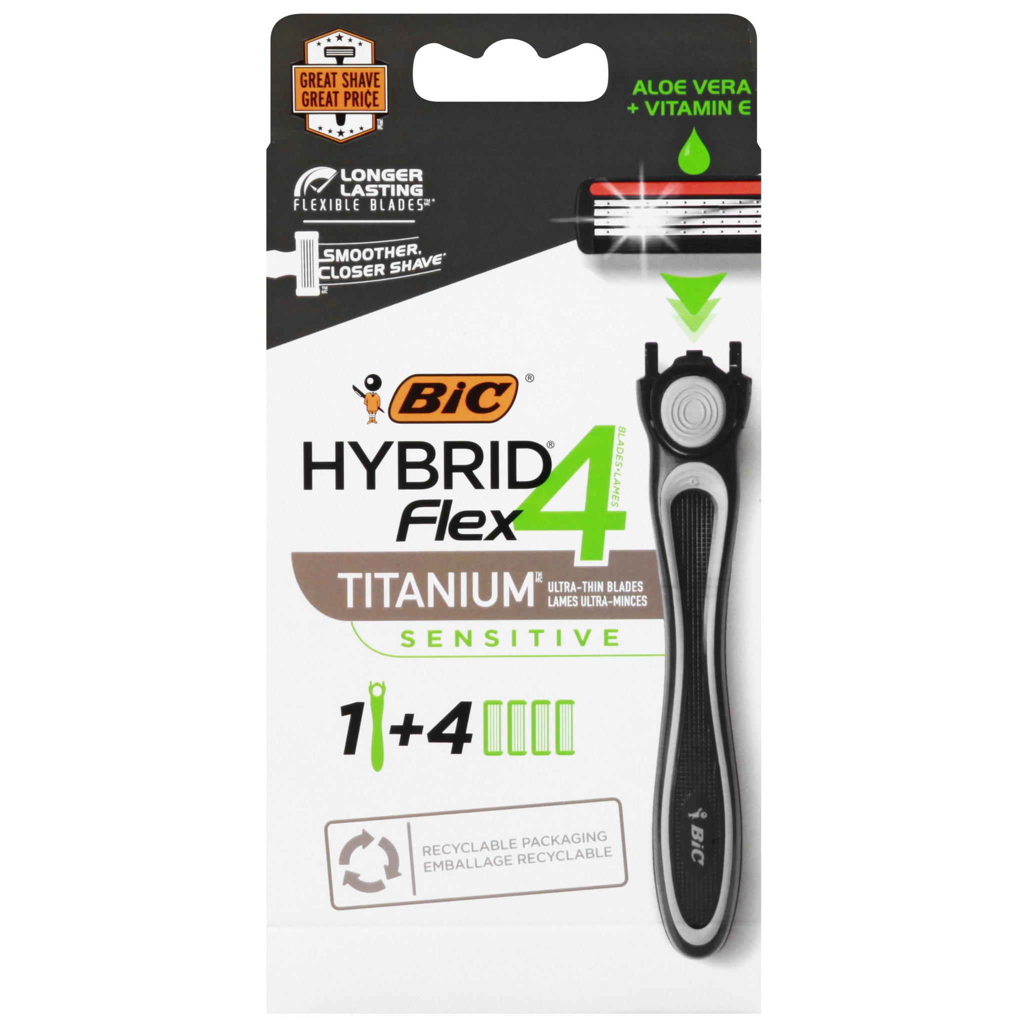 BIC Hybrid Flex 4 Titanium Blades Shavers Shop Razors Blades At H E B   001545088 1