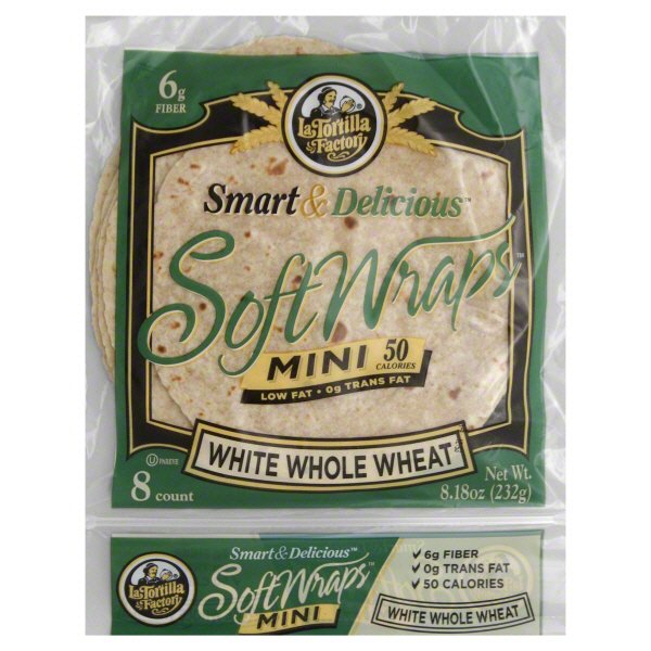 La Tortilla Factory Smart & Delicious Mini White Whole Wheat Soft Wraps