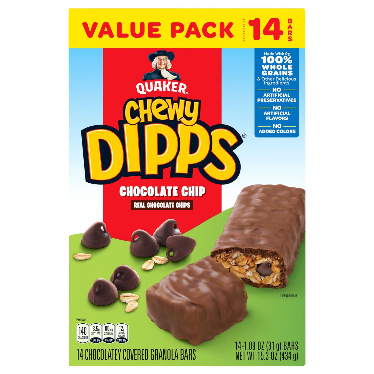 Quaker Chewy Dipps Chocolate Chip Granola Bars Value Pack ...
