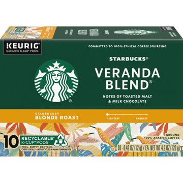 Starbucks Veranda Blend Blonde Roast Single Serve Coffee K Cups