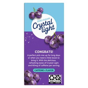 Crystal Light Grape On-The-Go Powdered Drink Mix with Caffeine Packets, 10 ct