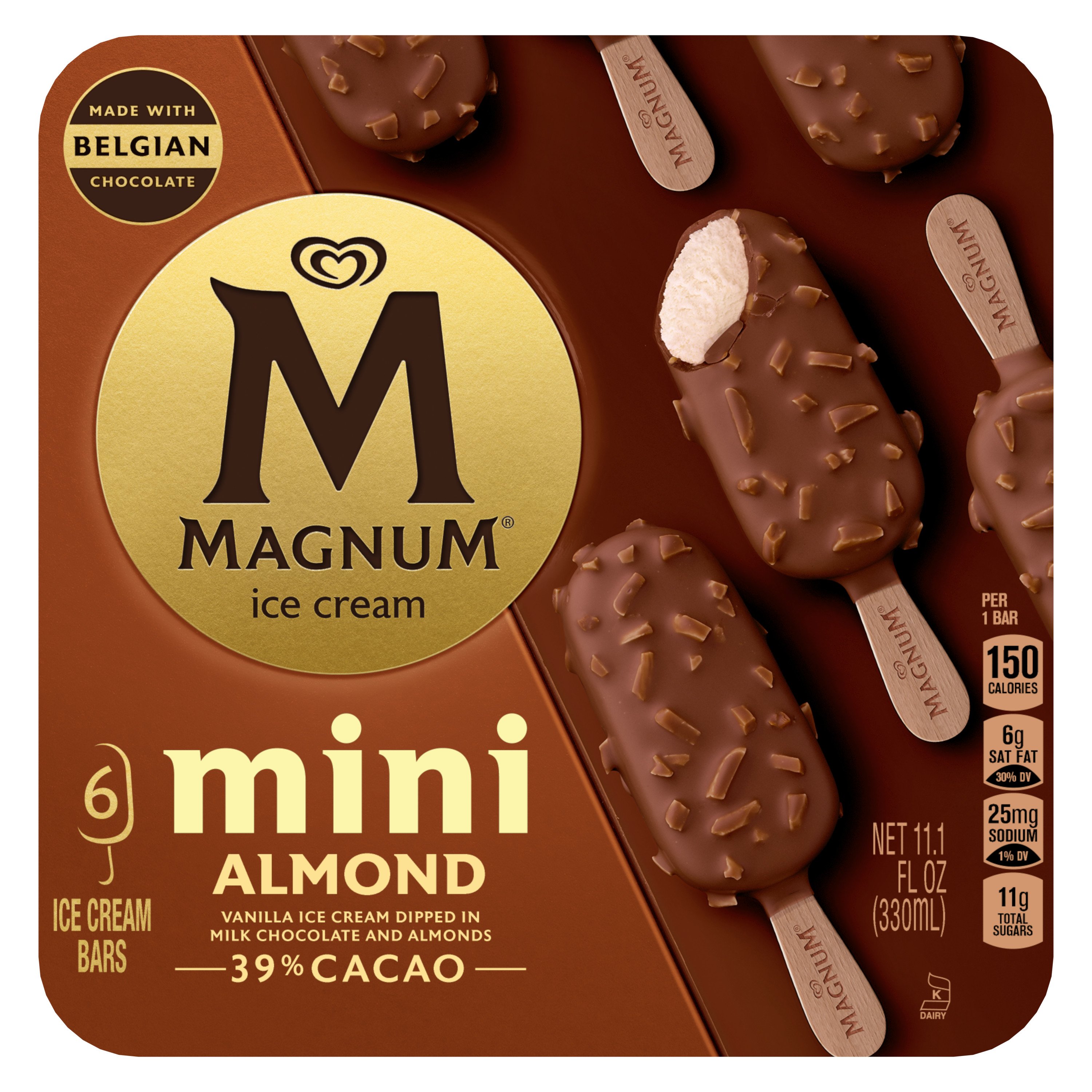 Magnum Mini Almond Ice Cream Bars - Shop Bars & Pops at H-E-B