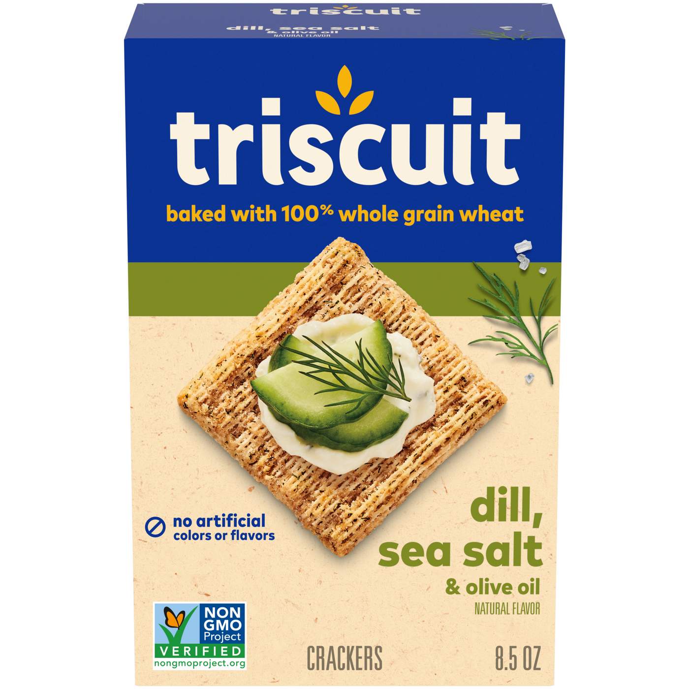 Triscuit Dill, Sea Salt & Olive Oil Whole Grain Wheat Crackers; image 1 of 10