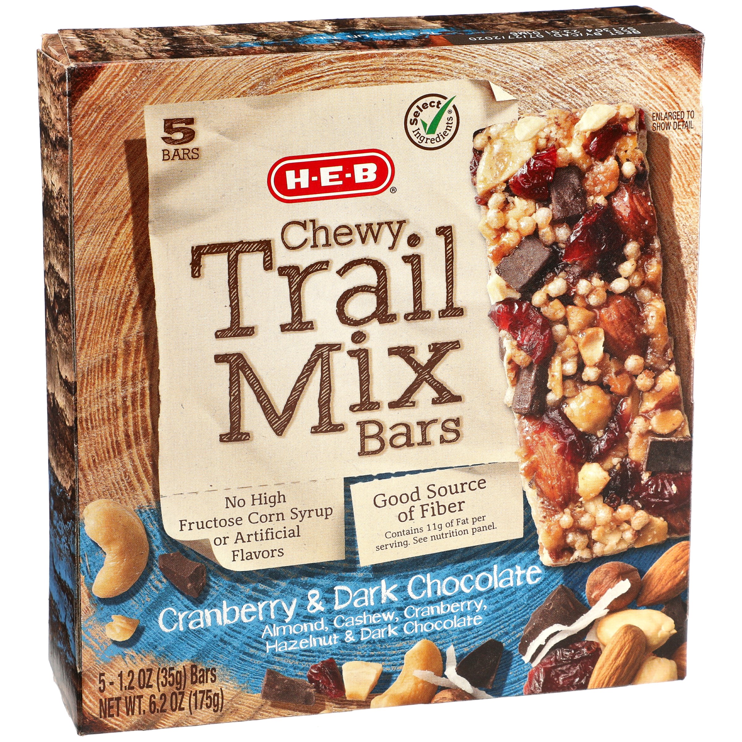 H-E-B Chewy Cranberry & Dark Chocolate Trail Mix Bars - Shop Granola ...