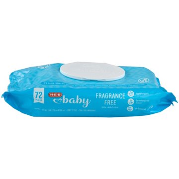 H-E-B Baby Wipes - Fragrance Free, 72 ct