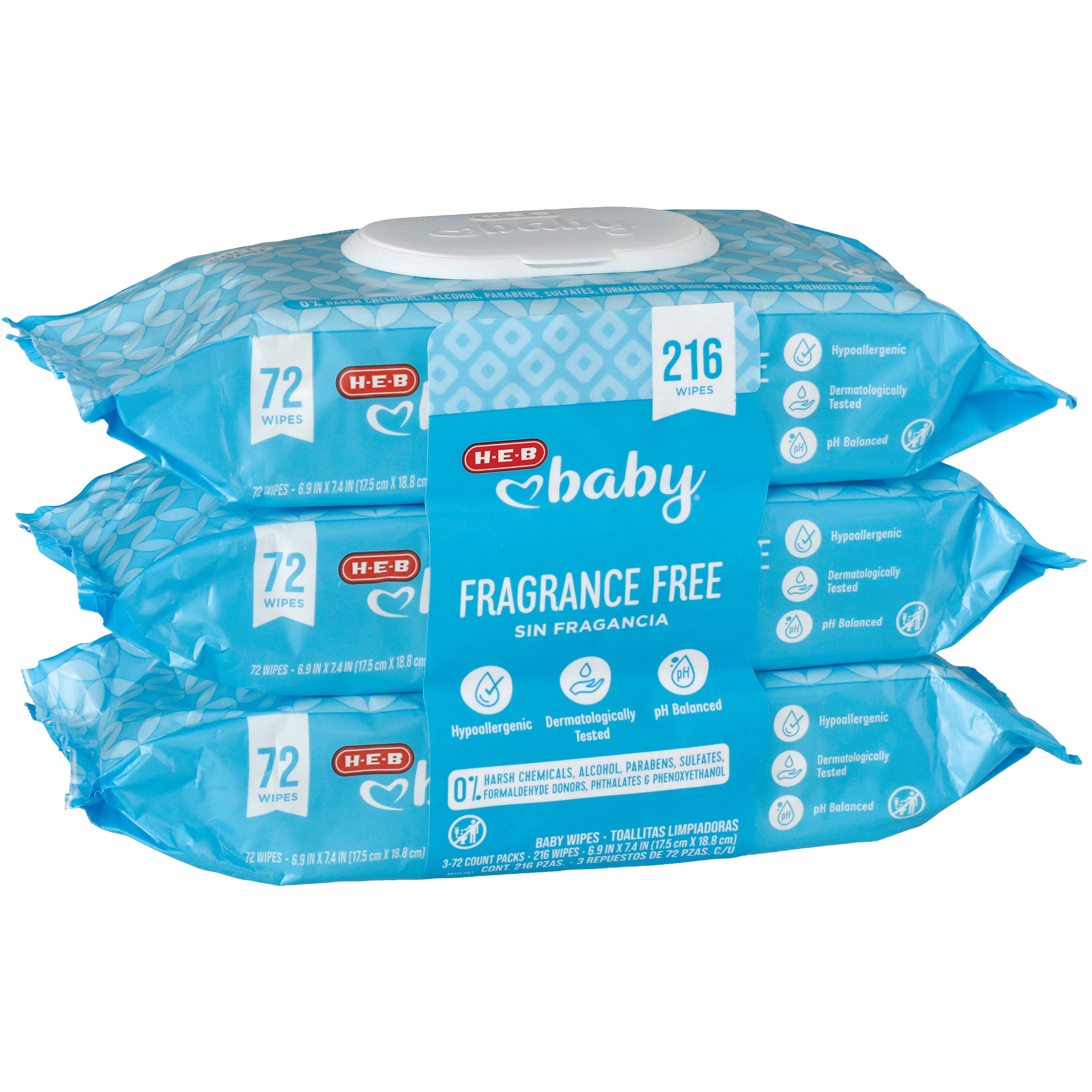 H-E-B Baby Fragrance Free Baby Wipes 3 Pk - Shop Baby Wipes at H-E-B