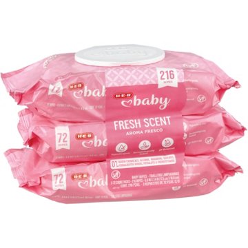 H-E-B Baby Wipes - Fresh Scent, 3 pk, 216 ct