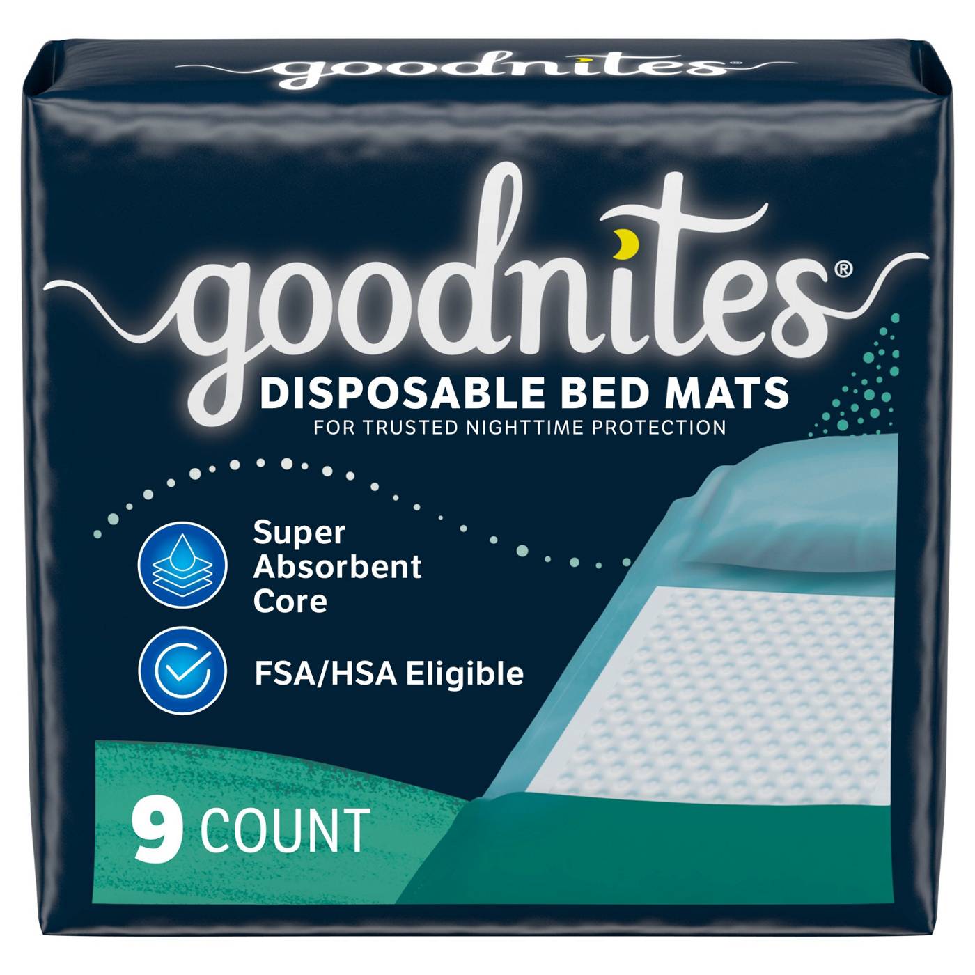 Goodnites Disposable Bed Mats for Bedwetting; image 1 of 6