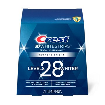 Crest 3D Whitestrips Supreme Bright Dental Whitening Kit, 21 ct