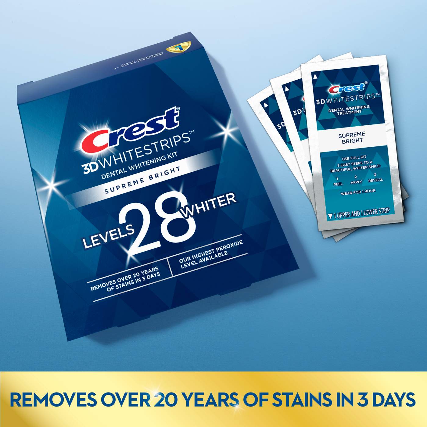 Crest 3D Whitestrips Supreme Bright Dental Whitening Kit; image 3 of 7