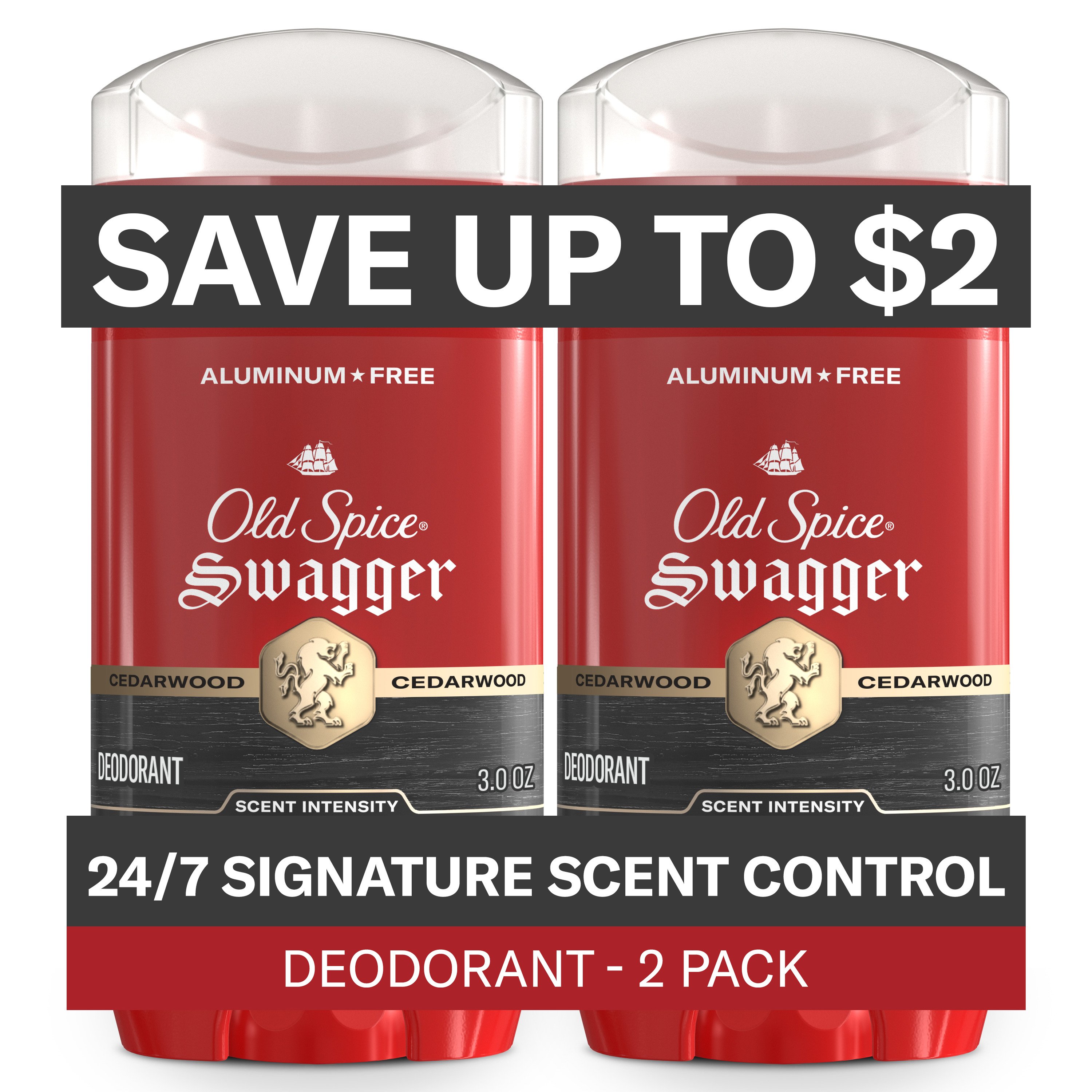 Old Spice Aluminum Free Deodorant for Men, Swagger with Cedarwood