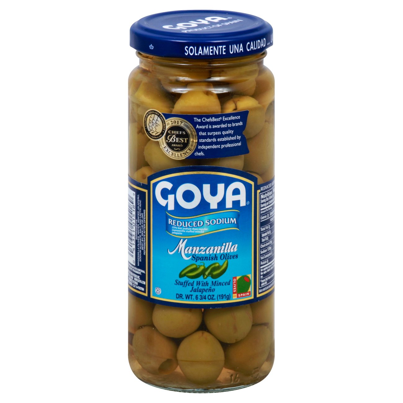 Goya Reduced Sodium Spanish Olives Stuffed with Jalapenos - Shop Olives ...