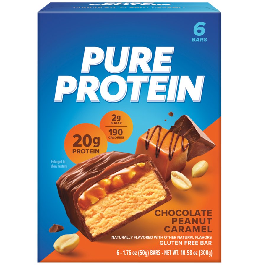 Pure Protein 20g Protein Bars - Chocolate Peanut Caramel - Shop Granola ...