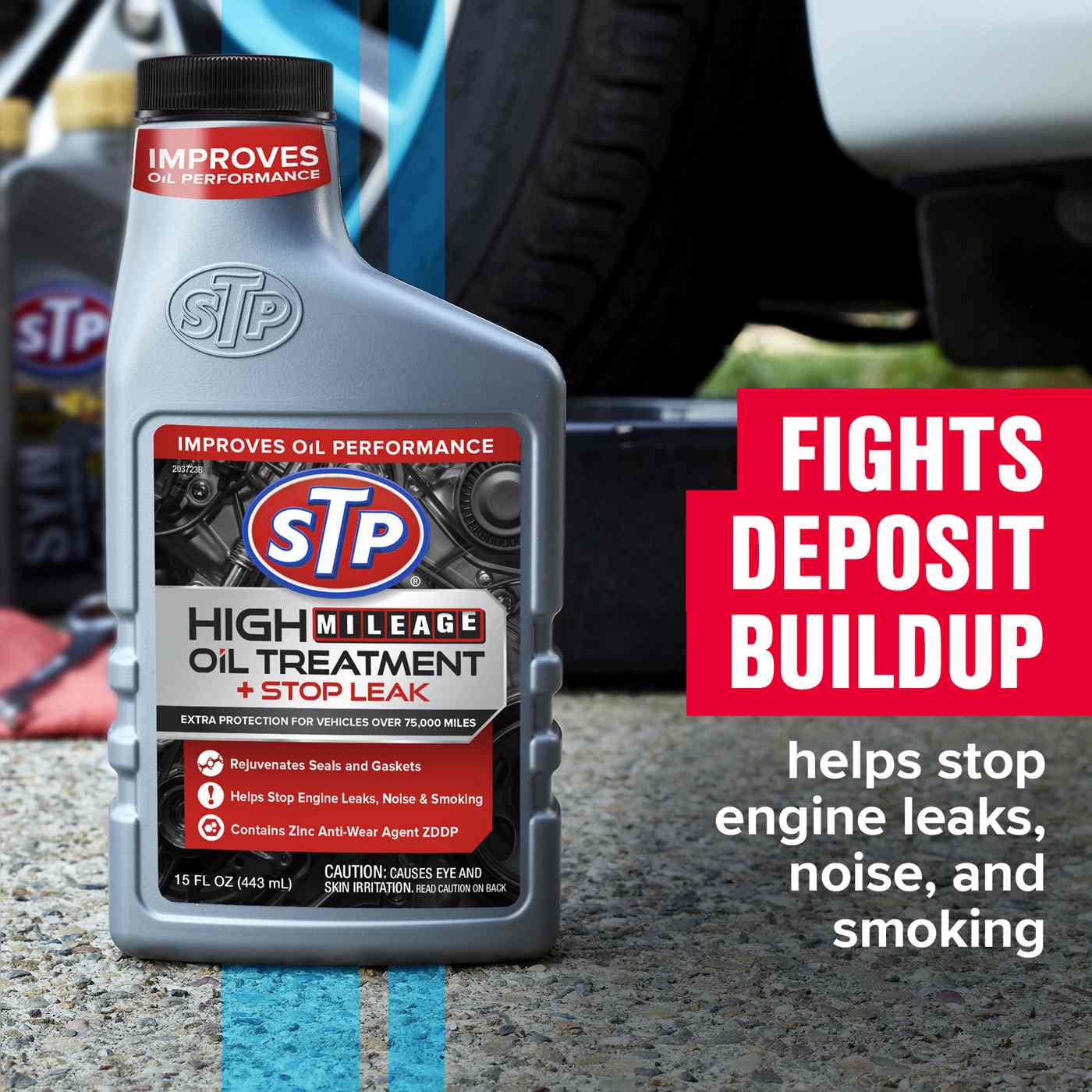 STP High Mileage Oil Treatment + Stop Leak; image 2 of 5