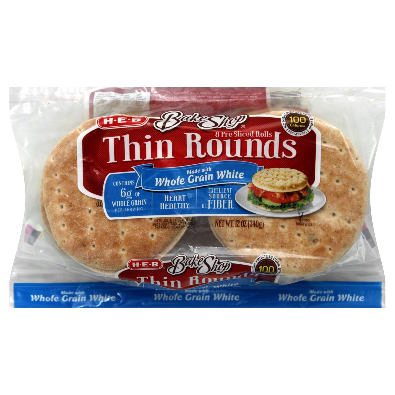 HEB Bake Shop Whole Grain White Thin Rounds Shop Bread at HEB