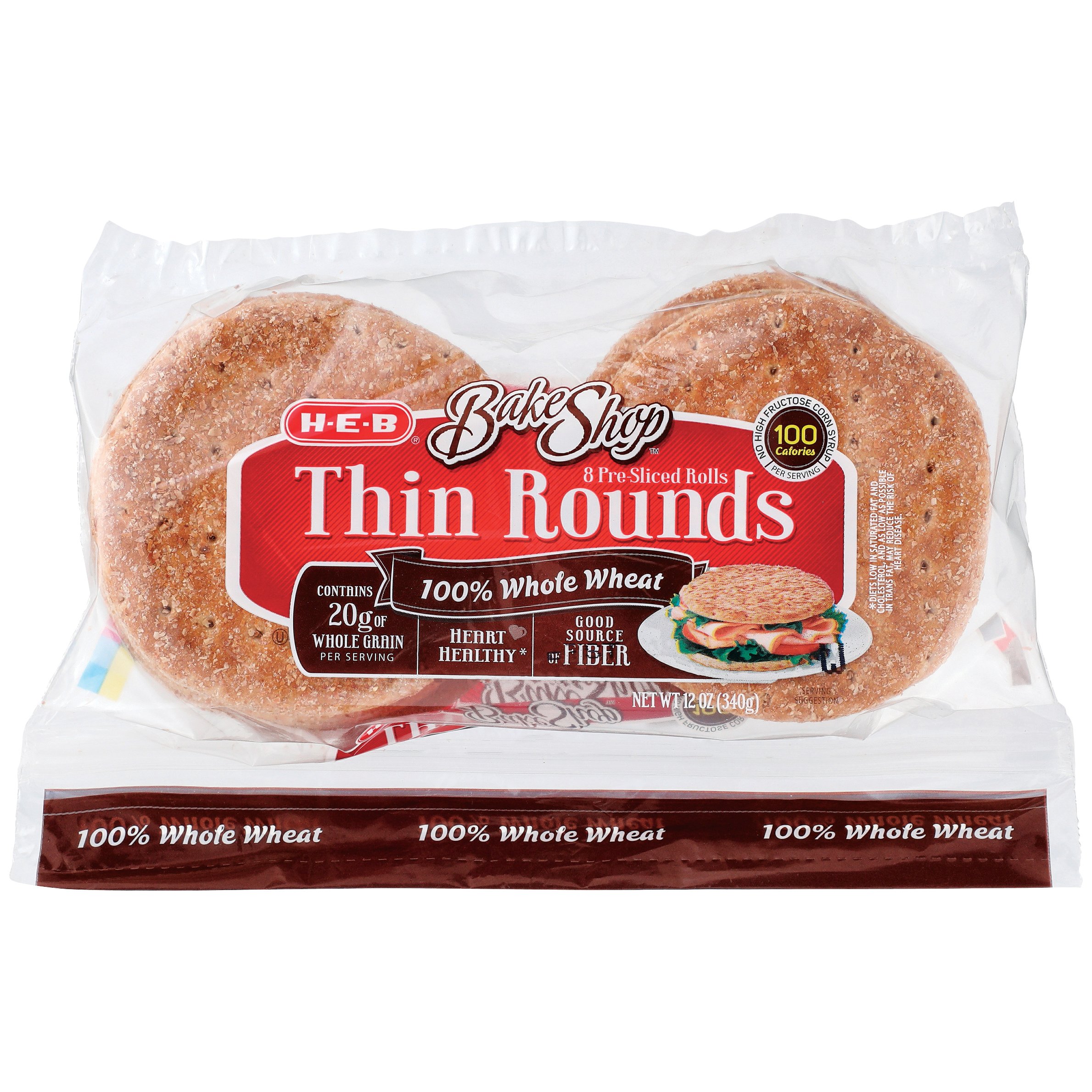 H-E-B Bake Shop 100% Whole Wheat Thin Rounds - Shop Bread At H-E-B