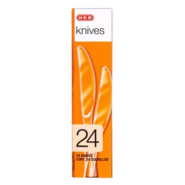 H-E-B Plastic Knives - Clear, 24 ct