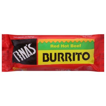 Tina's Red Hot Beef Burrito, 4 oz