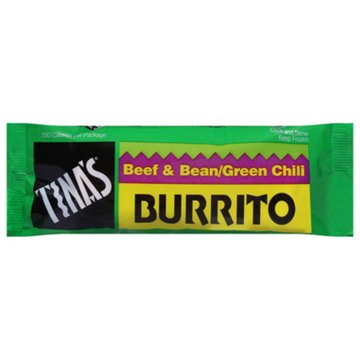 Tina's Beef & Bean/Green Chili Burrito, 4 oz