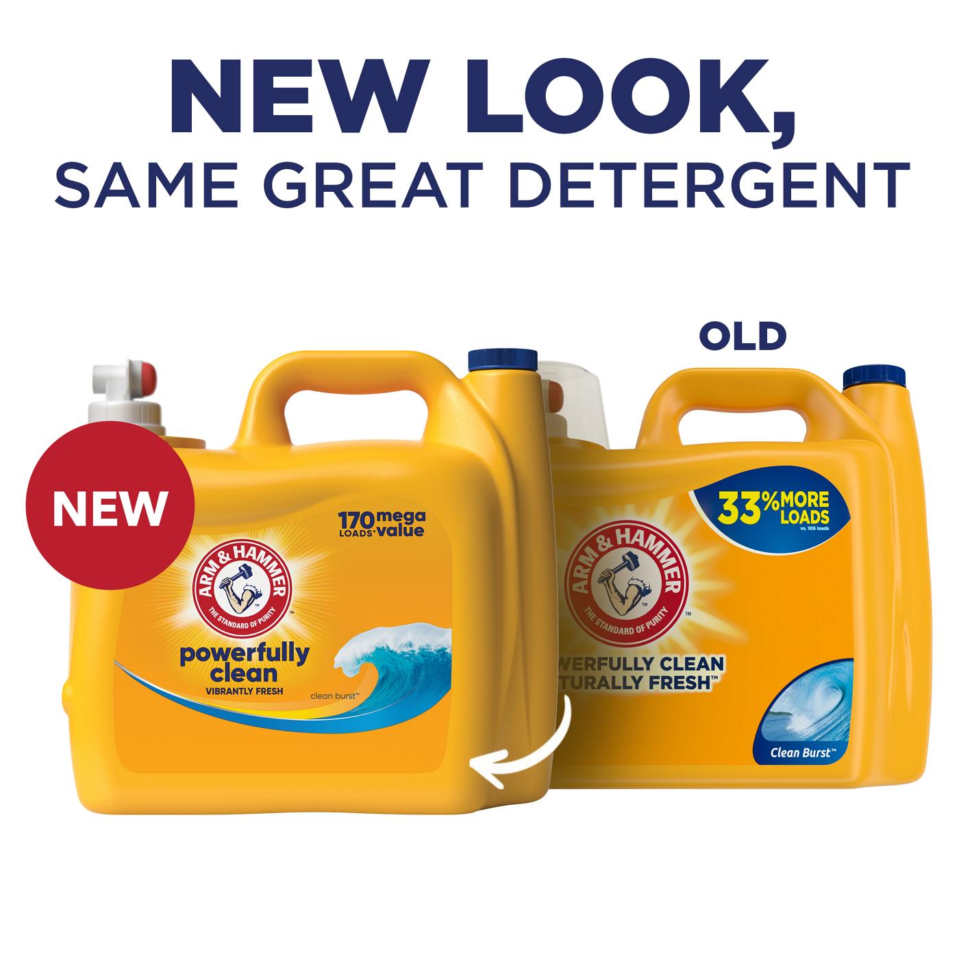 Arm & Hammer Powerfully Clean HE Liquid Laundry Detergent, 140 Loads - Clean Burst; image 2 of 11