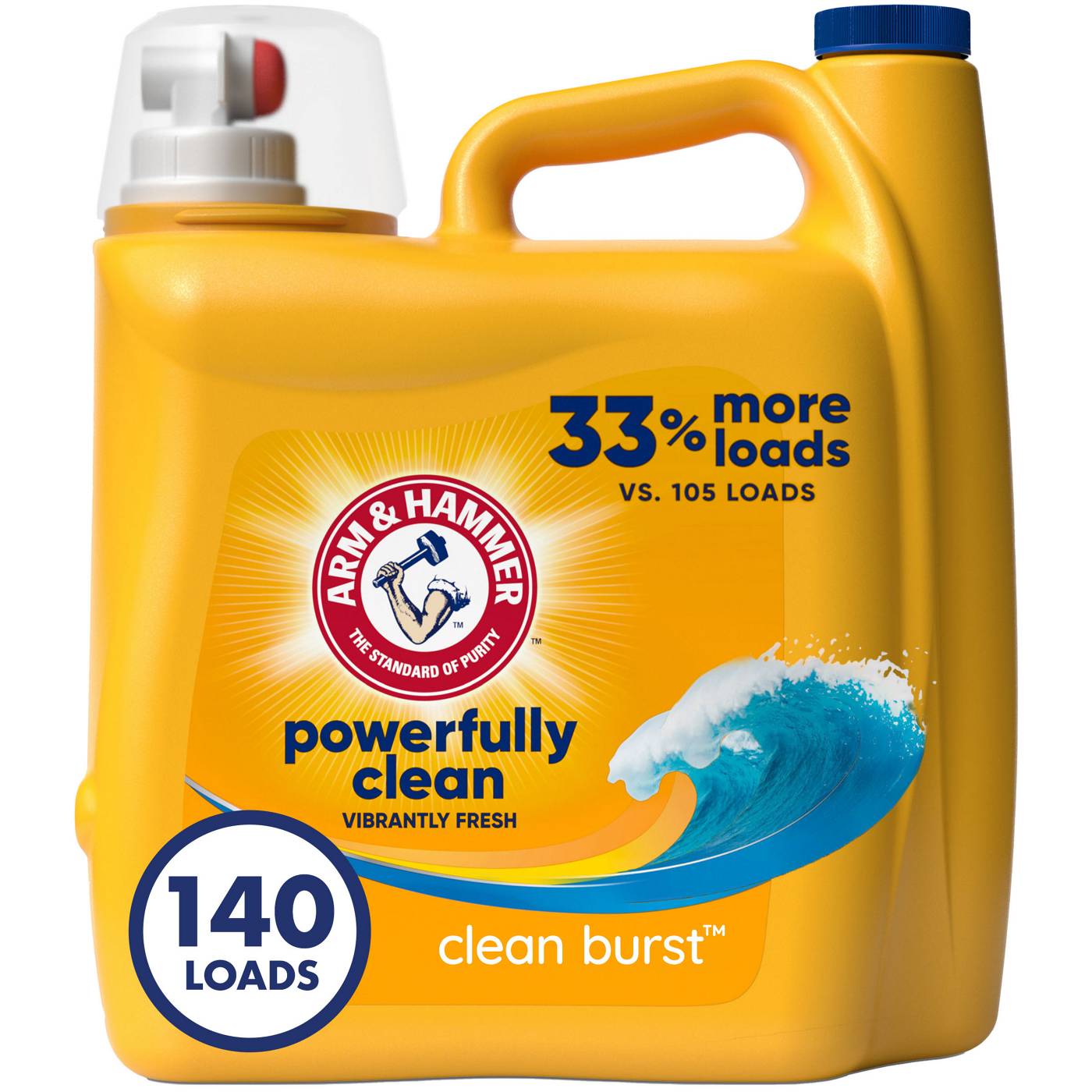 Arm & Hammer Powerfully Clean HE Liquid Laundry Detergent, 140 Loads - Clean Burst; image 10 of 11