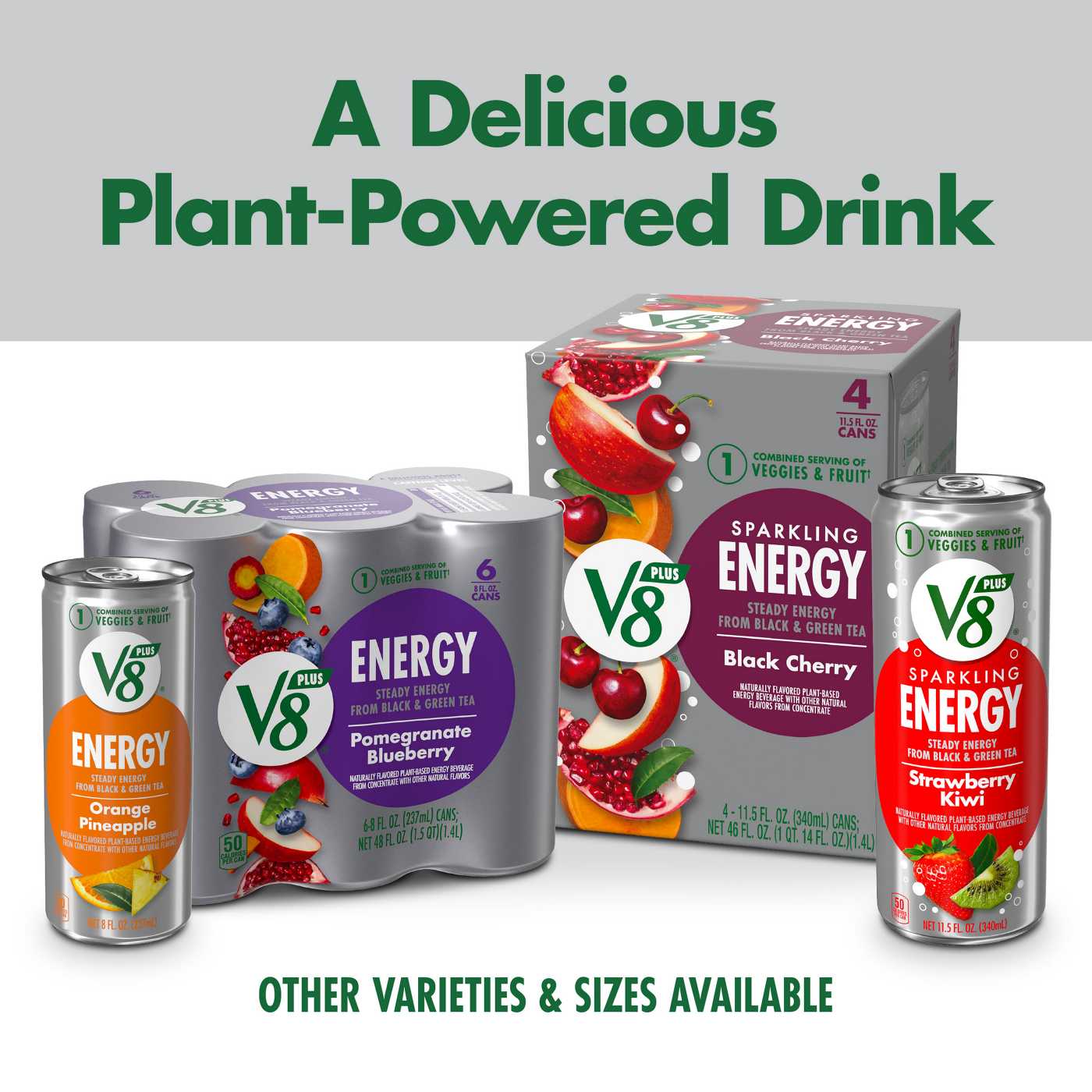 V8 +Energy Pomegranate Blueberry Juice Energy Drink; image 3 of 8