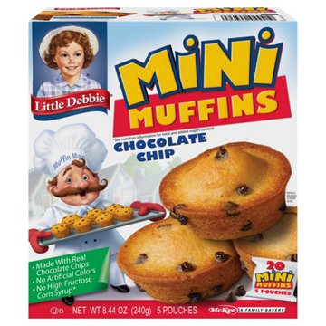 Little Debbie Chocolate Chip Mini Muffins Pouches, 5 ct