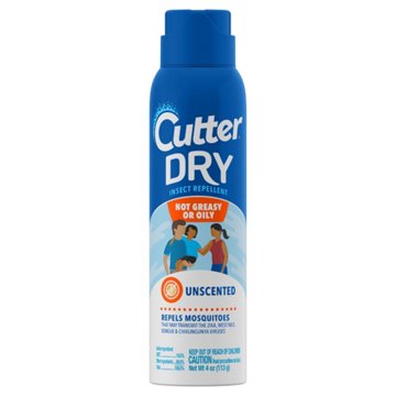 Cutter Dry Insect Repellent Unscented Aerosol Spray With 10 Percent DEET