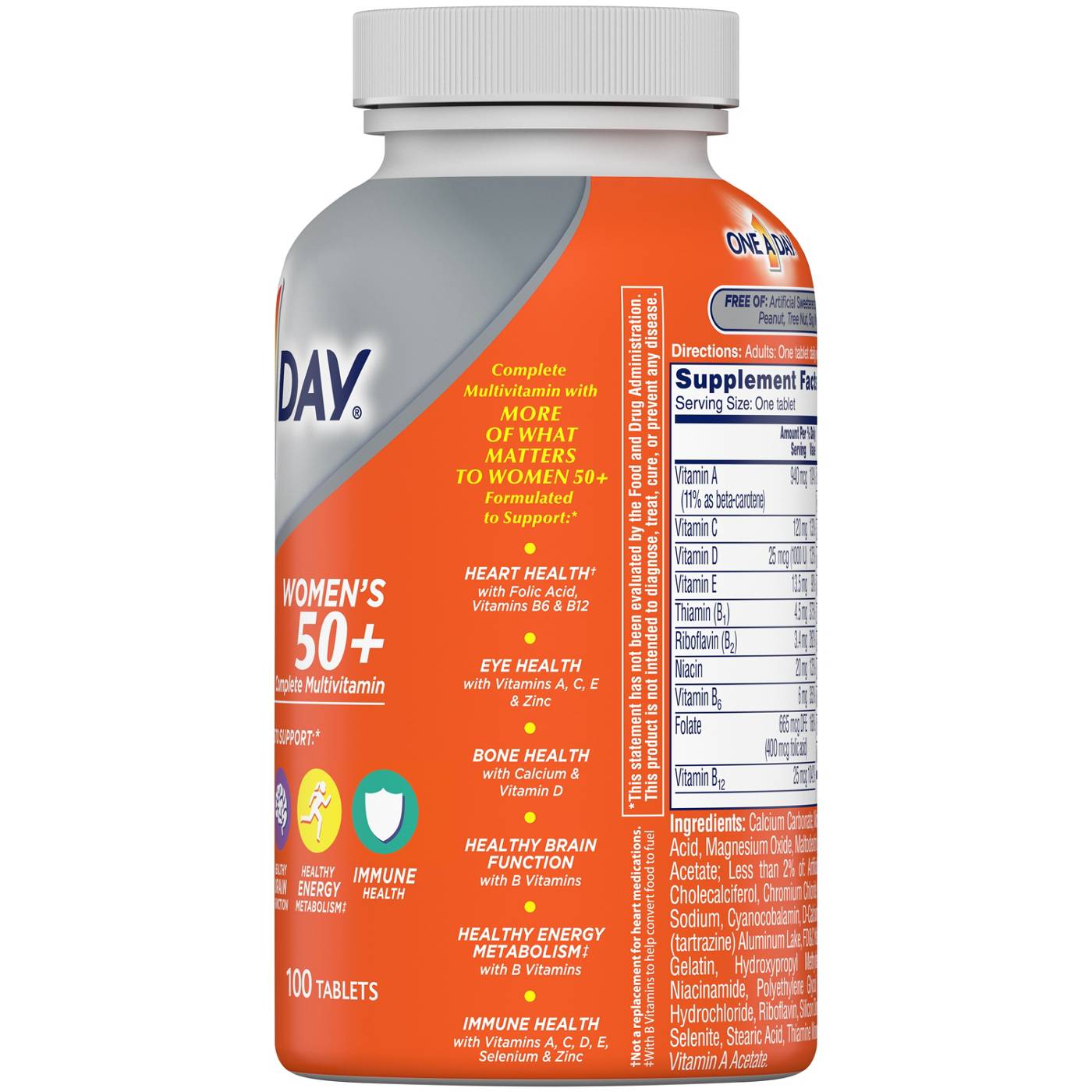 One A Day Women's Multivitamin/Multimineral Supplement 50+ Healthy Advantage Tablets; image 2 of 5