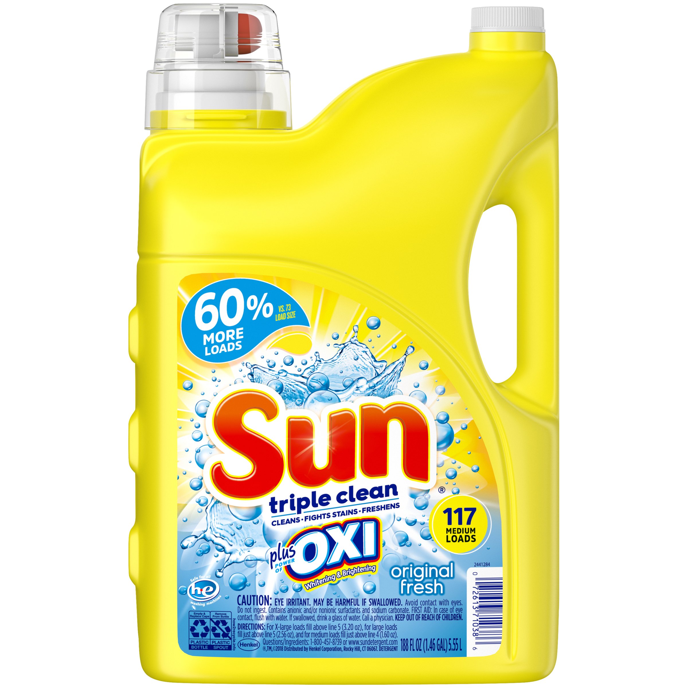 Sun Plus Oxi Original Fresh HE Liquid Laundry Detergent 117 Loads