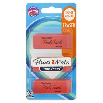 Paper Mate Pink Pearl Premium Medium Rubber Eraser, 3 ct