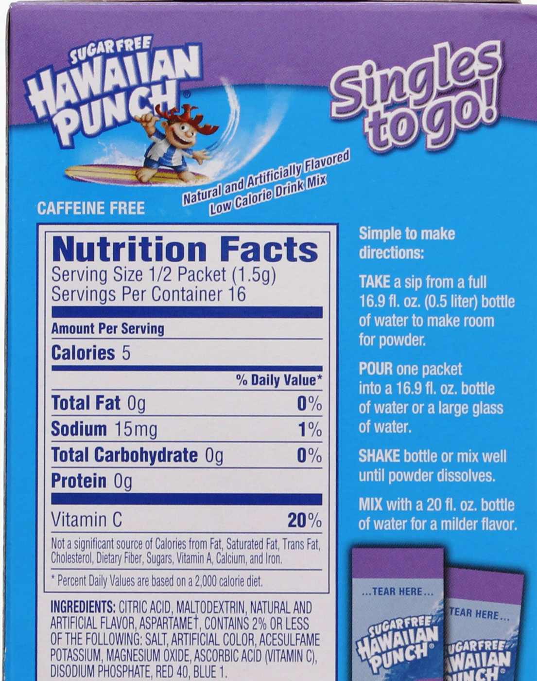 Hawaiian Punch Singles to Go! Go Berry Bonkers Drink Mix; image 2 of 2