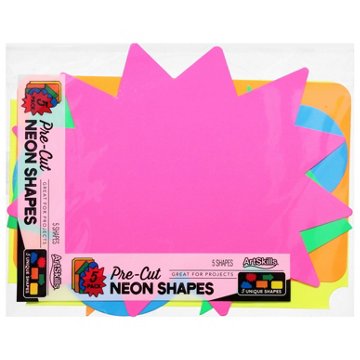 ArtSkills Pre-Cut Neon Shapes, 5 pk