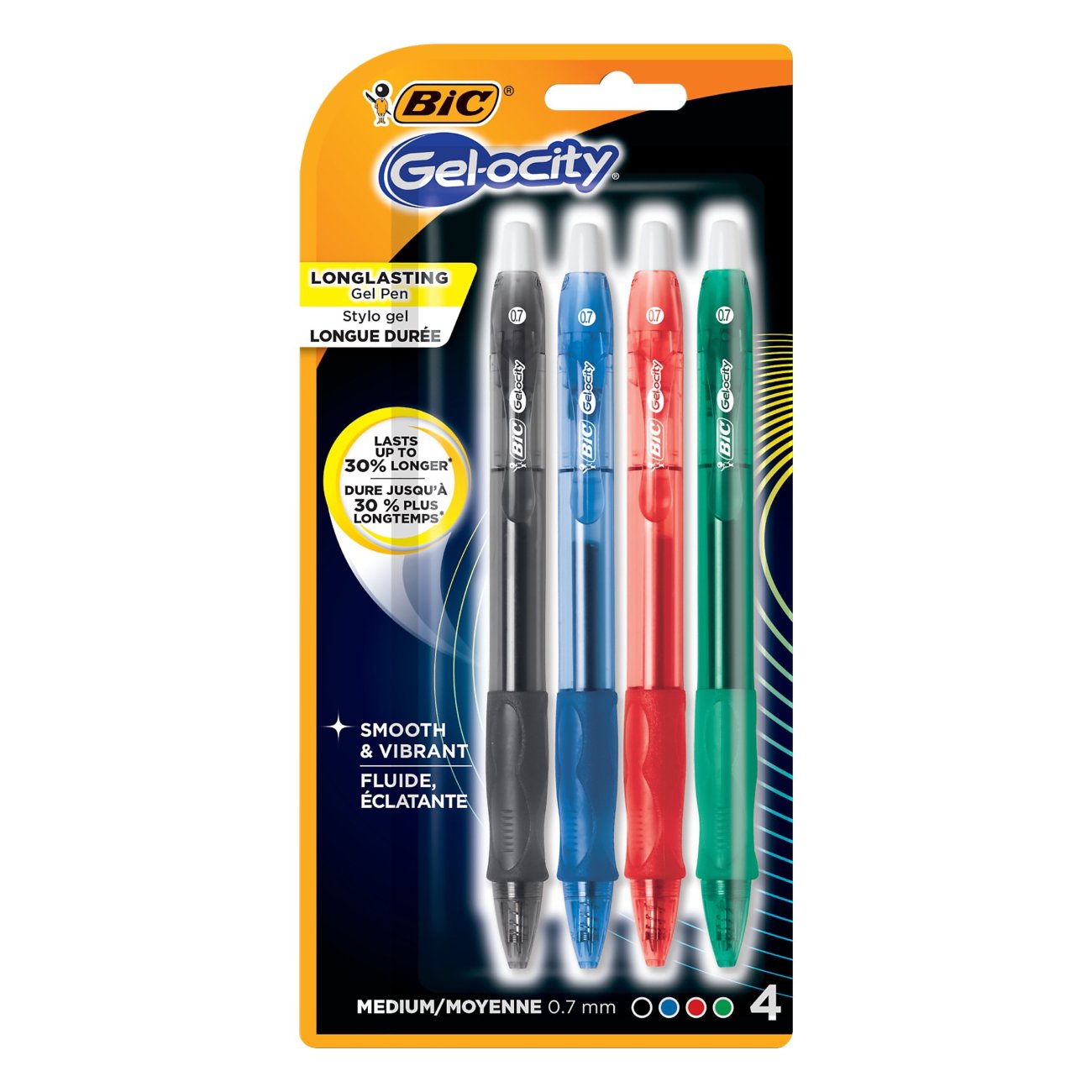 BIC Gel-Ocity Original Retractable Gel Pen, Assorted Colors - Shop Pens ...