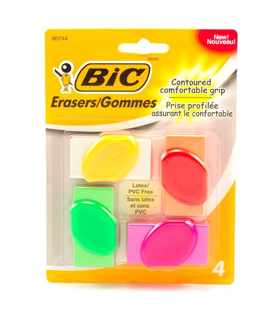 Bic Erasers with Grip Shop Erasers & ink correction at HEB