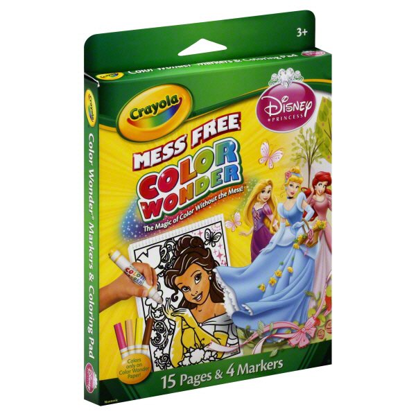 Crayola Disney Princess Mess Free Color Wonder Markers Coloring Pad