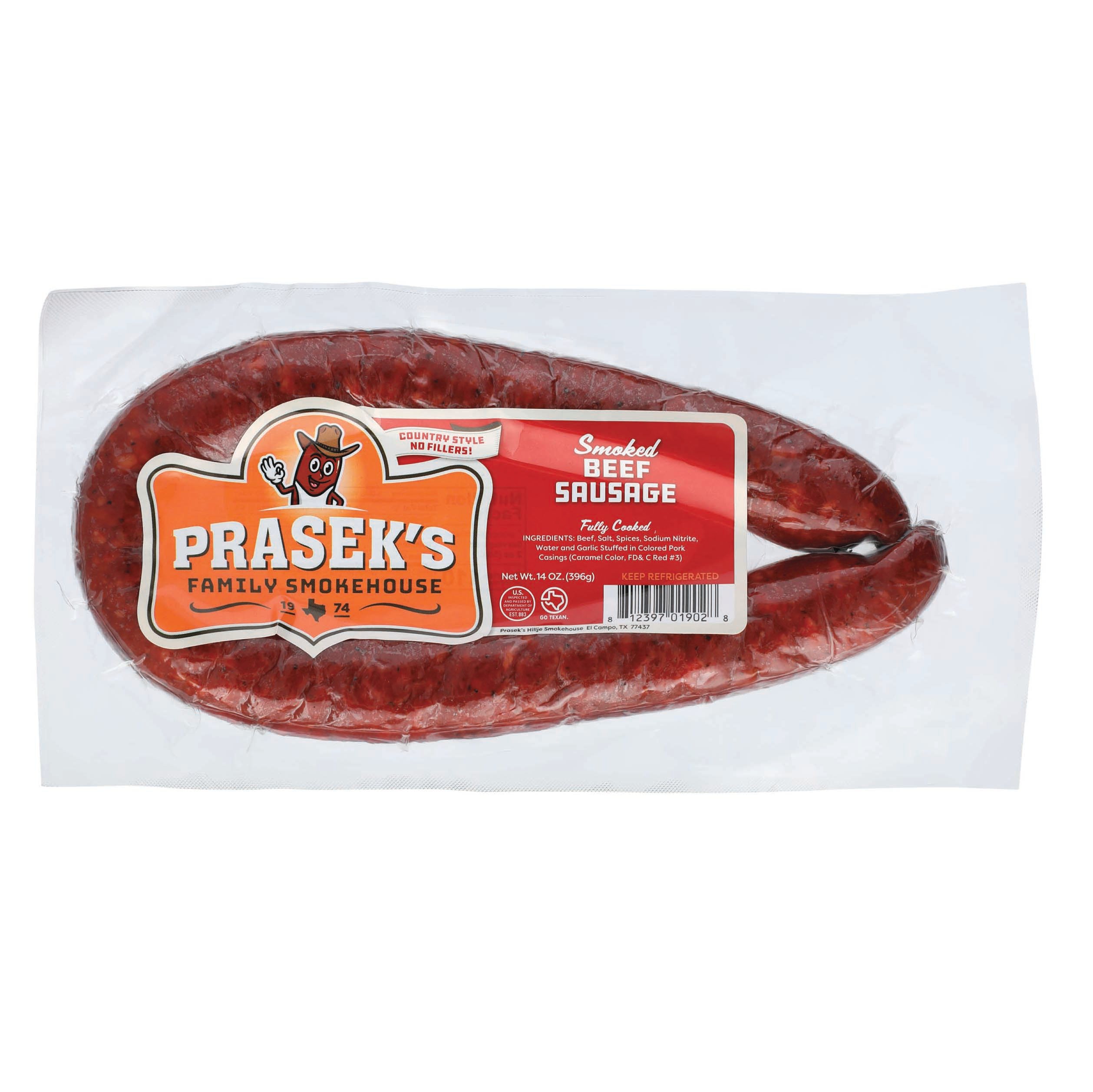 Prasek's Smoked Beef Sausage Shop Sausage at HEB