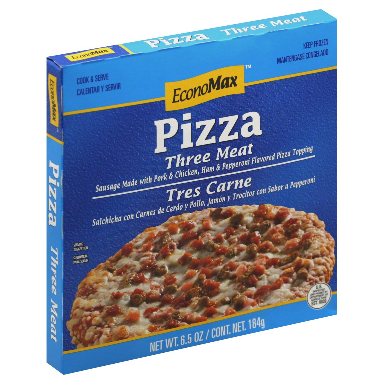 EconoMax Three Meat Pizza, 5.2 oz | Low Prices & Quality Groceries