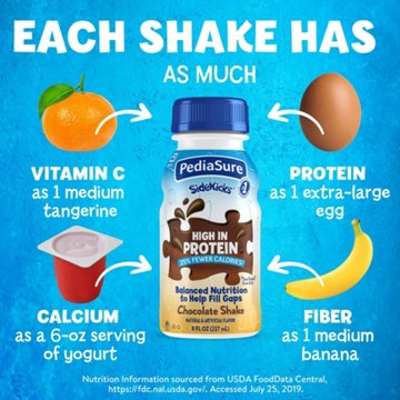 PediaSure SideKicks 10g Protein Nutrtional Shake for Kids - Chocolate, 8 oz Bottles, 6 pk