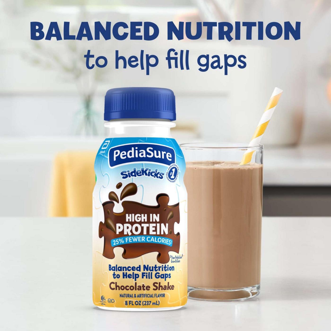 PediaSure SideKicks 10g Protein Nutrtional Shake for Kids - Chocolate, 8 oz Bottles; image 7 of 9