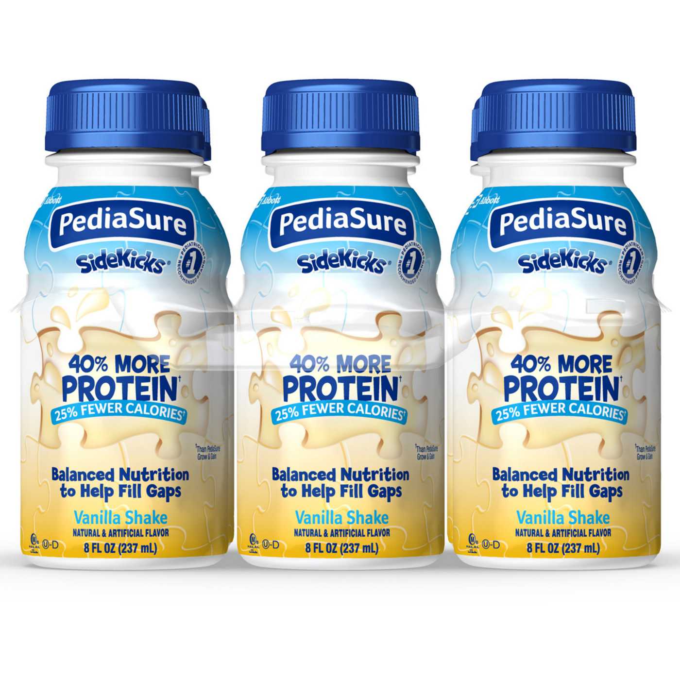 PediaSure SideKicks 10g Protein Nutrtional Shake for Kids - Vanilla, 8 oz Bottles; image 1 of 9