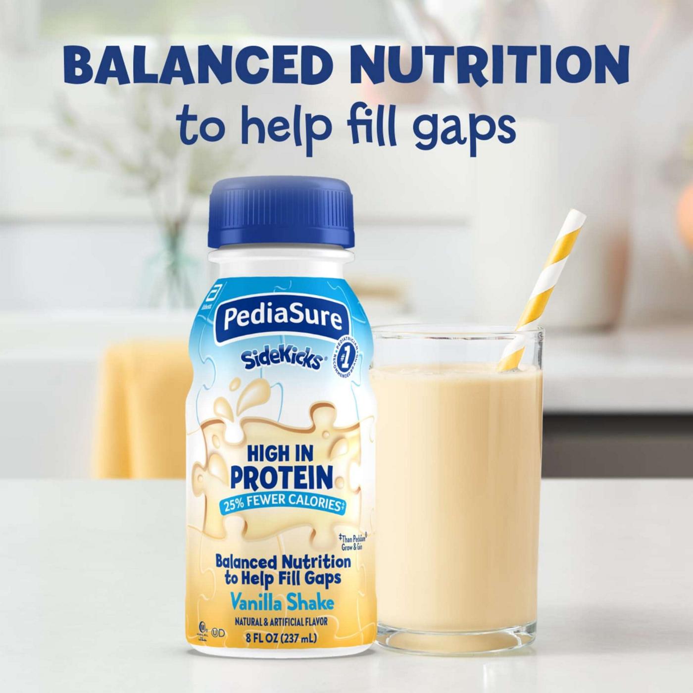 PediaSure SideKicks 10g Protein Nutrtional Shake for Kids - Vanilla, 8 oz Bottles; image 8 of 9