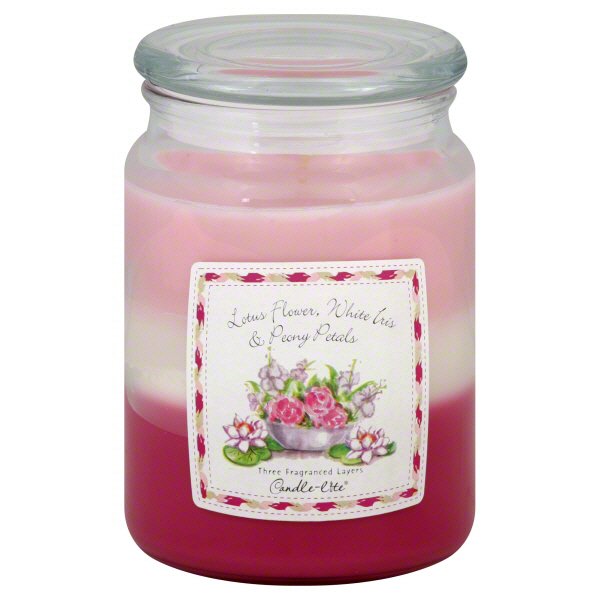 CandleLite Lotus Flower White Iris And Peony Petals Scented Candle