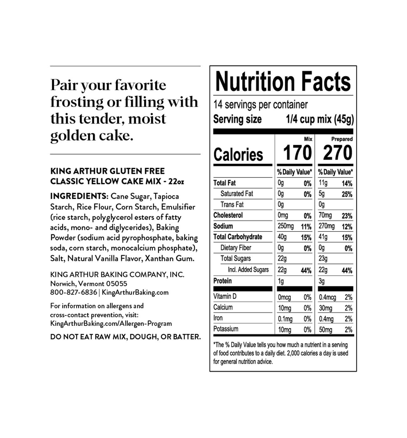 King Arthur Gluten Free Yellow Cake Mix; image 2 of 5